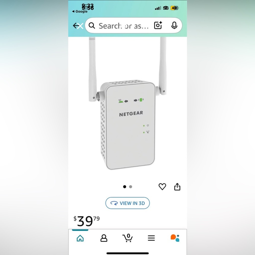 NETGEAR White WiFi Signal Range Booster Extender - Model: EX6100